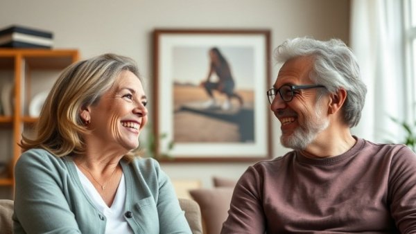 Smiling individuals discussing AI's impact on drug discovery, AlphaFold revolutionizing drug discovery.