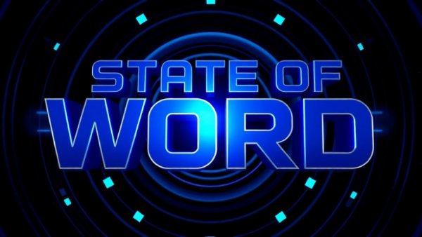 Bold modern design for State of the Word 2025, featuring concentric circles and futuristic typography.