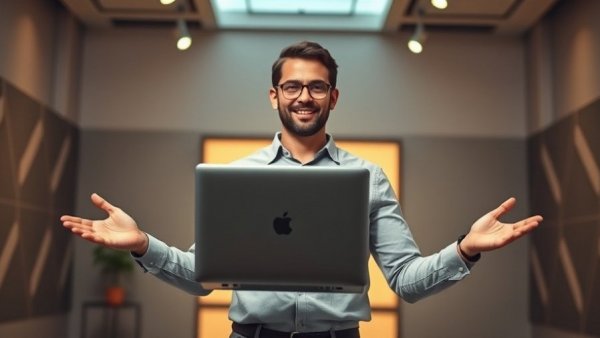 Vibe Coding with Emergent AI concept presented by man in studio.