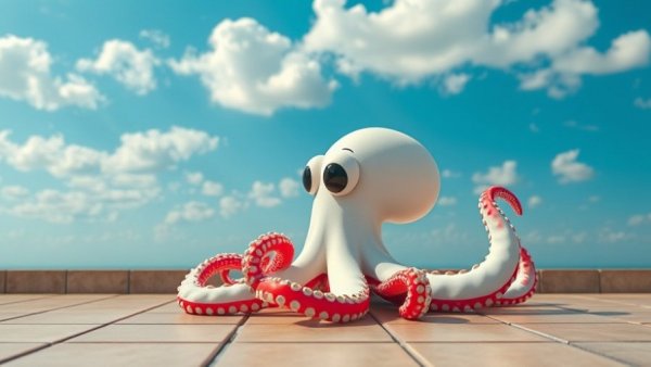 Stylized octopus showing overlay materials in Unreal Engine.
