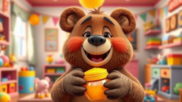 OddBot AI Animation Transformation features cheerful bear in 3D.