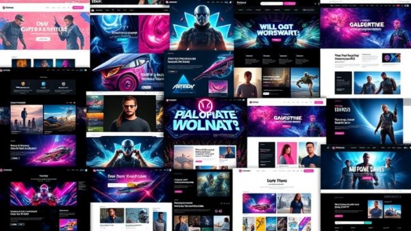 Collage of creative WordPress themes with vibrant designs and modern elements.
