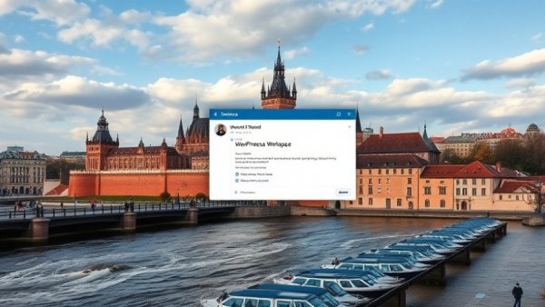 WordPress Workspace for Mac overlay on Wawel Castle view.