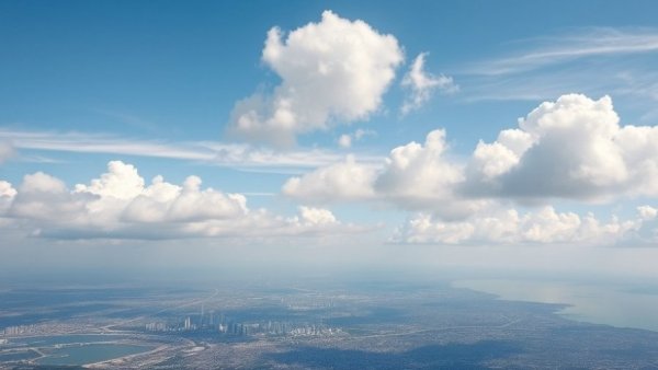 Aerial view for casual blogging with Lately showcasing city and sea.