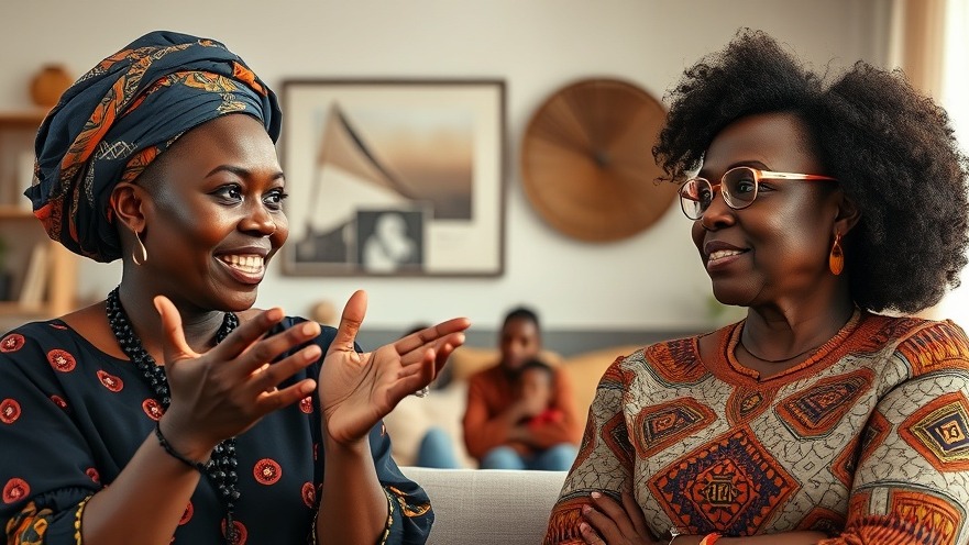 Two African women discussing healthy boundaries via video call in a modern home.