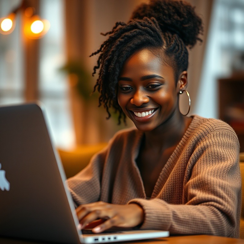 Young man typing on laptop, exploring job opportunities.