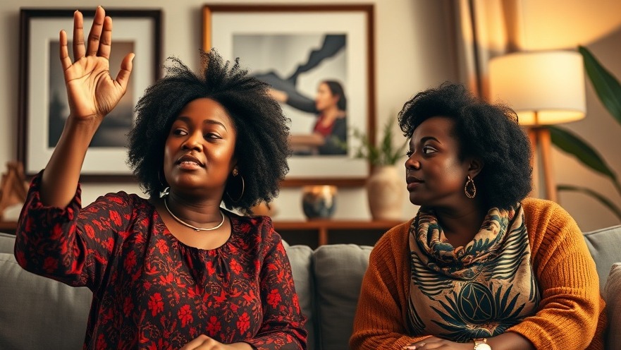 Two engaged African women practicing self-care techniques in a cozy living room.