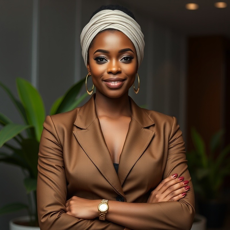 African classy professional woman representing SHE EVOLVES DIGITAL MEDIA