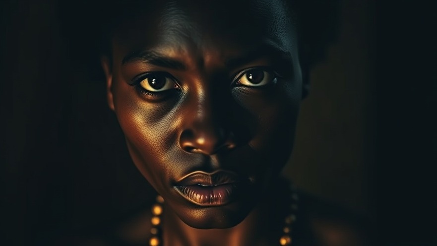 Dramatic portrait of an African woman, showcasing the emotional intensity of Nigerian Filmmakers like Bolaji Kekere-Ekun.