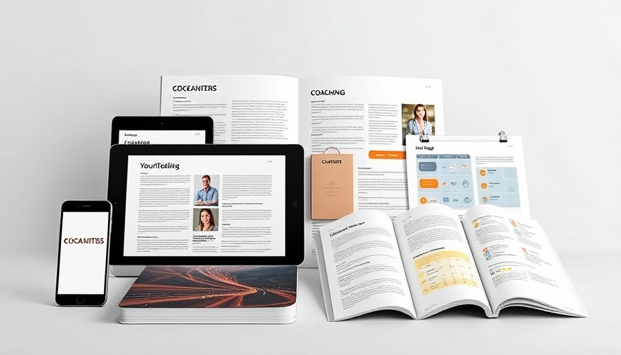 Modern coaching material display for starting a business.
