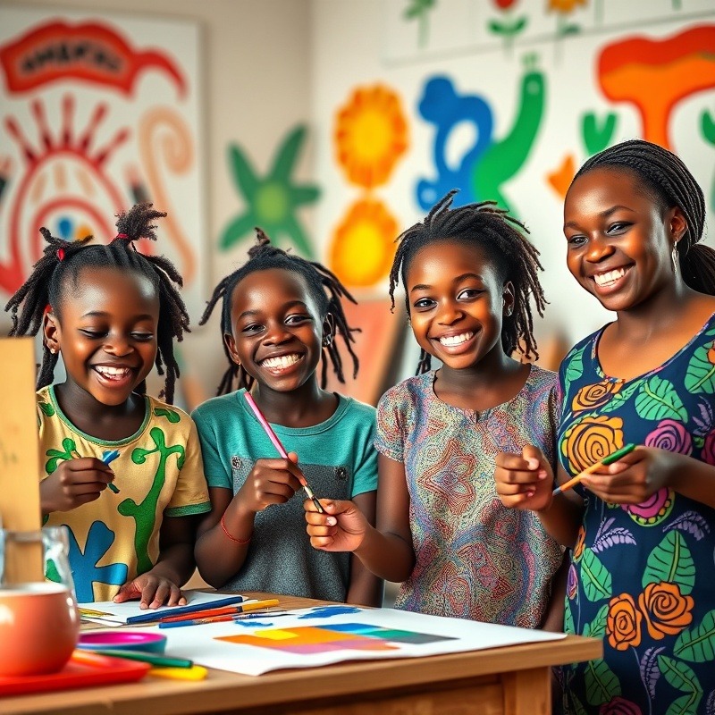 Children painting joyfully in an art classroom, inspirational teacher story.