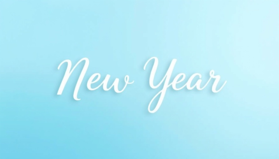 Inspirational New Year quote on blue background.