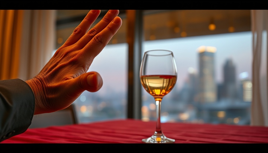 Choosing nonalcoholic beverages over wine at a scenic table setting.