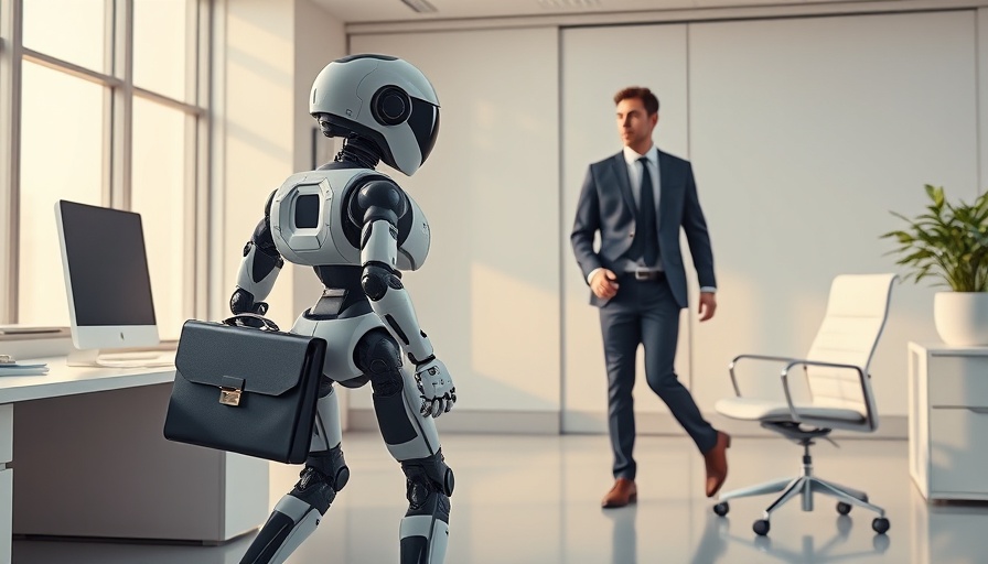 AI job impact illustration: robot taking over office job