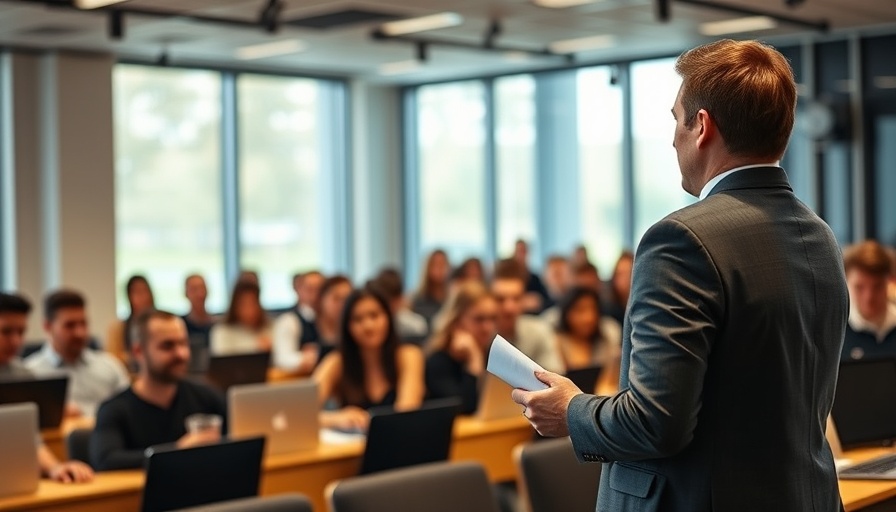 Engaging business lecture on brand loyalty in a modern classroom.