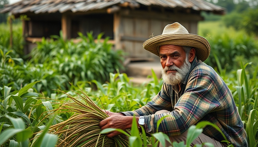 Farmer working in a lush field illustrating moonshot innovations.