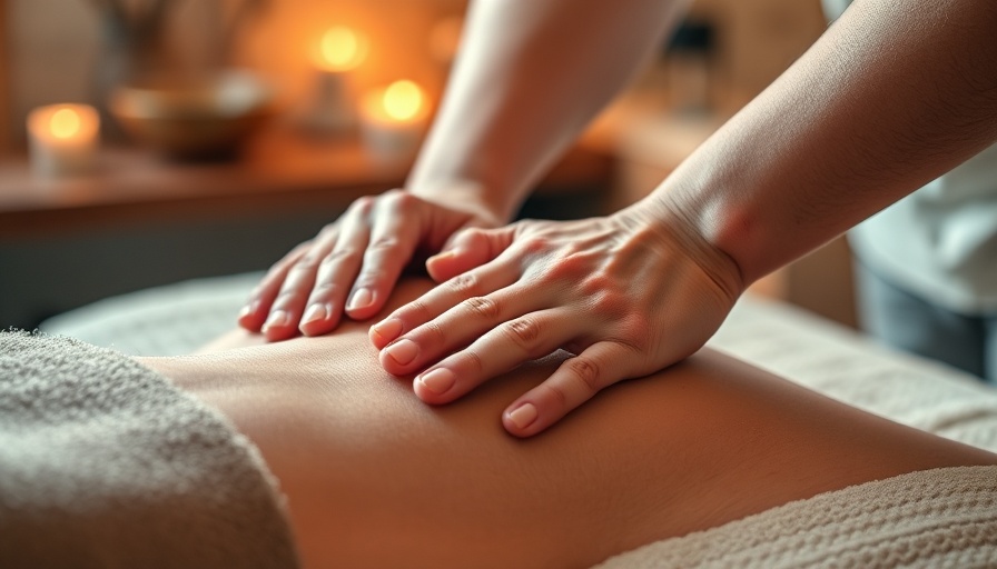 Hands performing a unique Thai massage experience on a person's back.