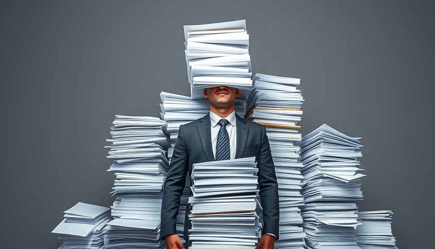Overloaded management strategies visualized by stacks of papers.