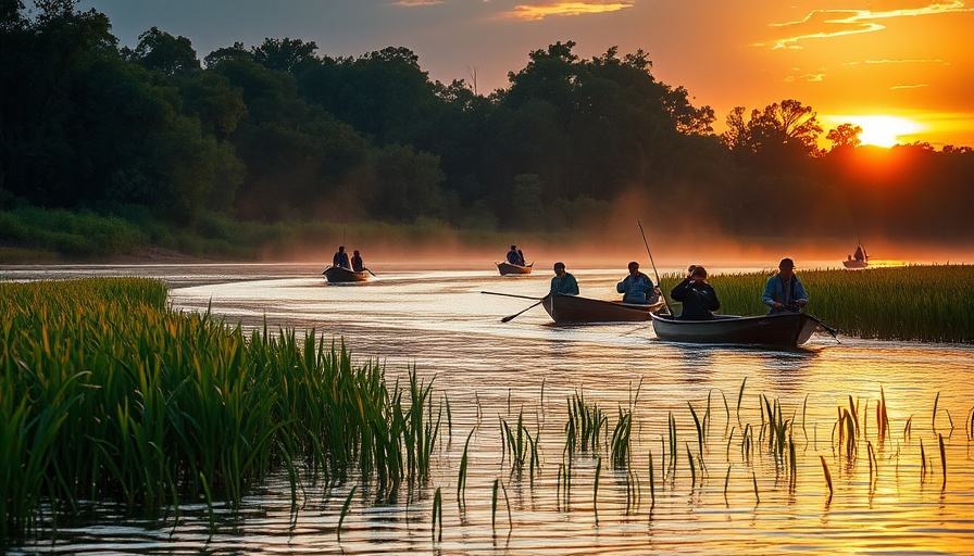 Exploring Romania's Danube Delta by boat at sunset.