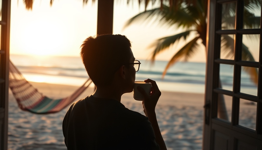 Tranquil beach view from indoors, perfect for solo travel destinations.