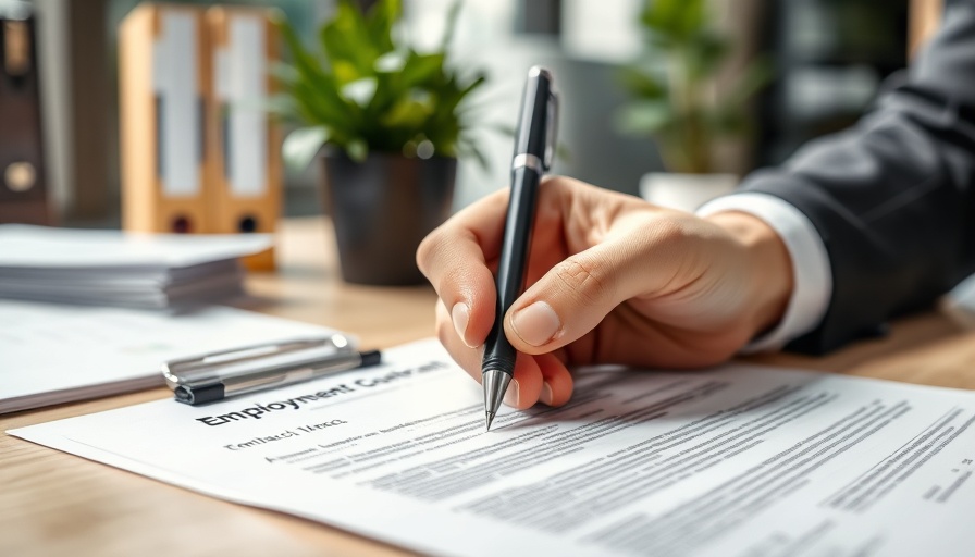 Close-up of person reviewing employment forms in an office setting, understanding employment forms.