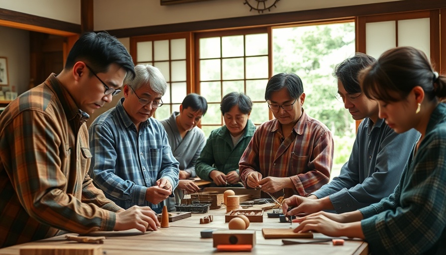 Cultural workshop in Toyama Japan, traditional Japanese crafts session.