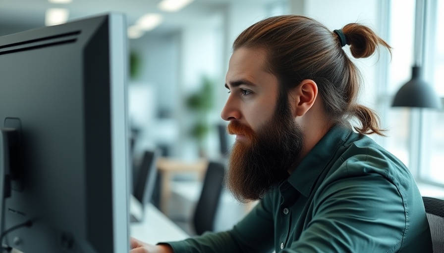 Focused professional forecasting sales at computer desk