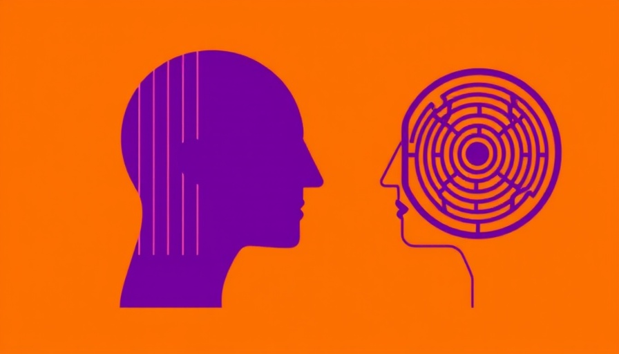 Abstract heads in minimalist illustration illustrating conceptual thinking.