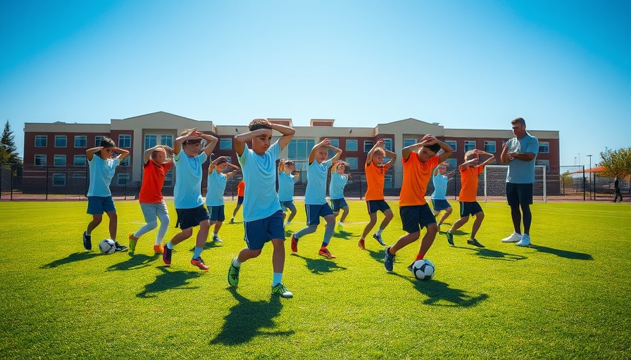 Youth soccer team stretching, demonstrating importance of being present in leadership