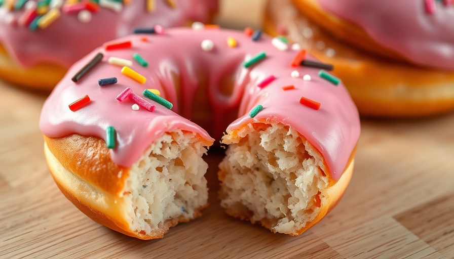 Detailed doughnuts with icing and sprinkles on wood.
