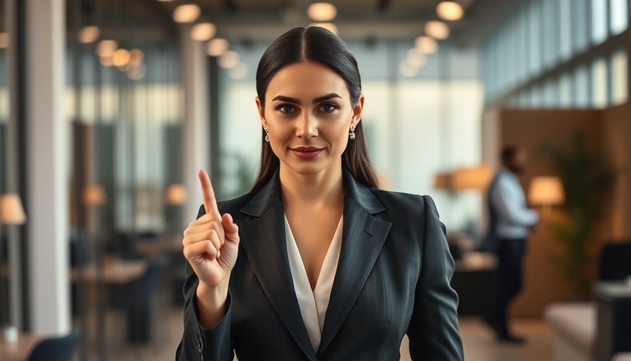 Professional businesswoman leading in modern office.