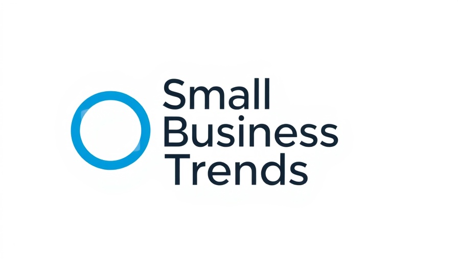 Minimalist blue and white logo for a small business trends site.