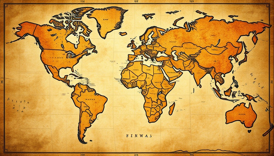 Vintage world map collage symbolizing business navigation in a trade war.