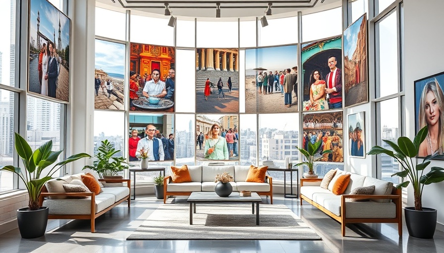 Modern gallery in San Diego with cultural photography display