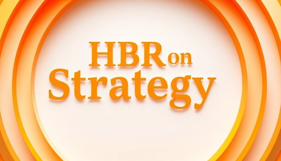 Vibrant circular design with 'HBR on Strategy' text, symbolizing strategic themes.