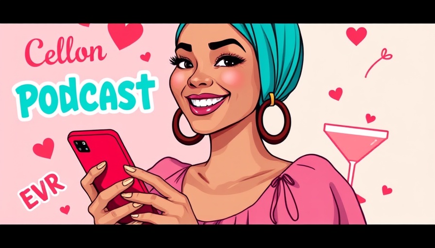 Nigerian Filmmakers podcast theme with smiling woman in vibrant illustration.