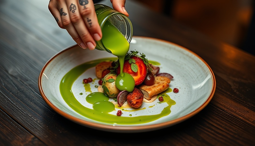 Chicago fine dining dish with artistic presentation.