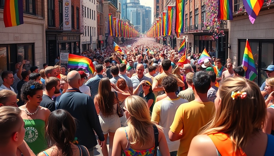 LGBTQ+-friendly getaways: Vibrant pride parade scene.