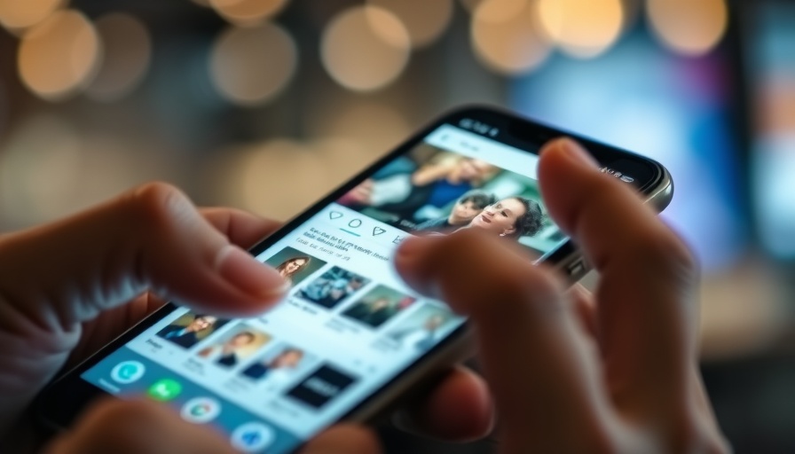 Social media interface on smartphone screen influencing personal choices.