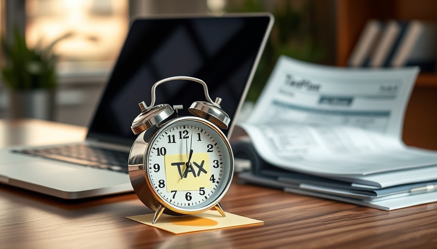 IRS deadline for truckers concept with tax reminder on alarm clock.
