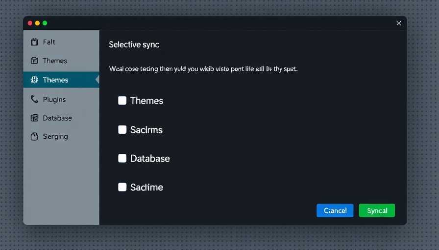 UI displaying selective sync options in WordPress settings