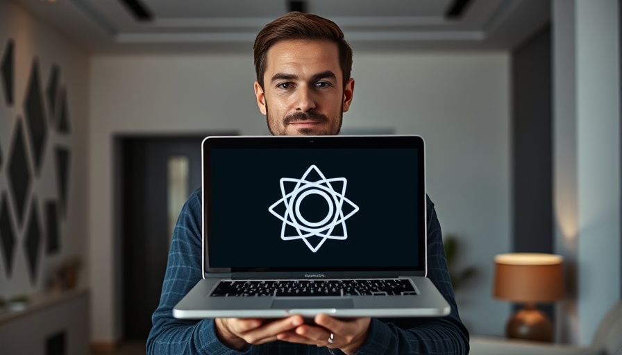 Man showcasing powerful perplexity features on a laptop.