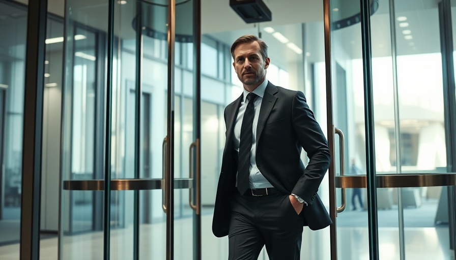 Mitigate Executive Turnover: Businessman exits office revolving door.