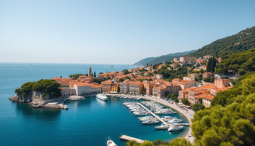 Hidden Italian town summer escape with scenic marina and lush hills.