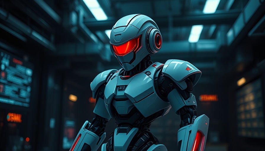 Futuristic robot in UE 5.6 for animation authoring tools discussion.