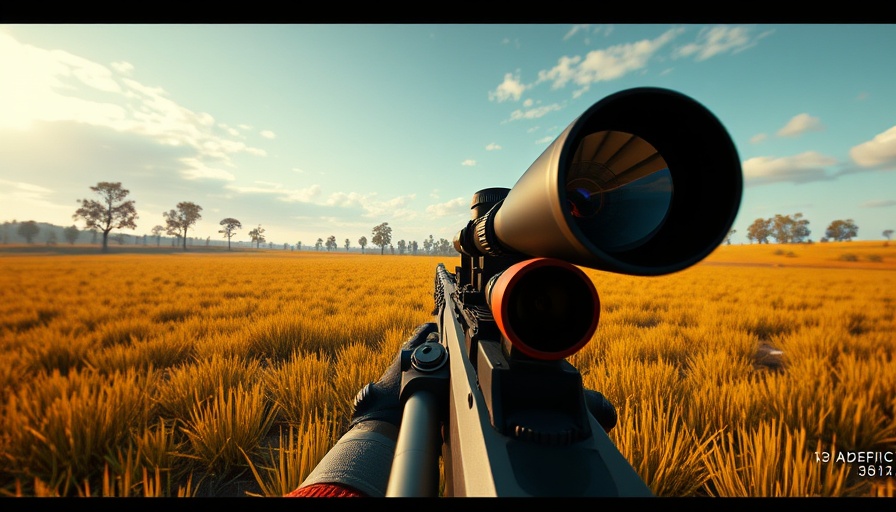 First-person rendering in Unreal Engine 5.6, sniper rifle view.