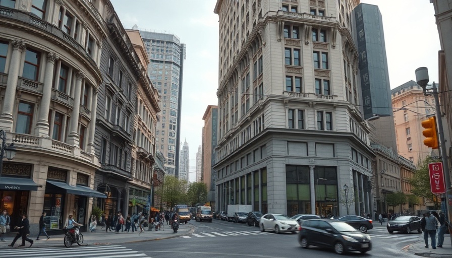 Urban street scene with tall building during Fab Summer Creator Mega Sale