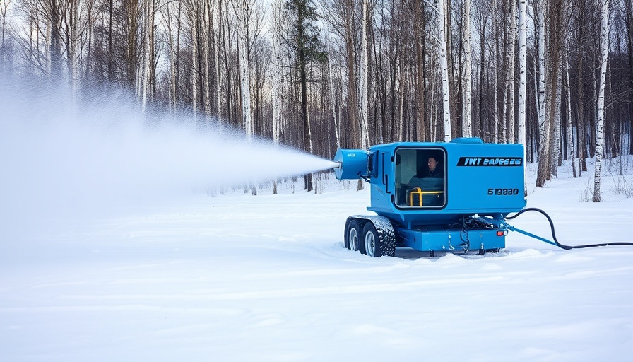 Snowmaking machine innovates with artificial snow production in business.