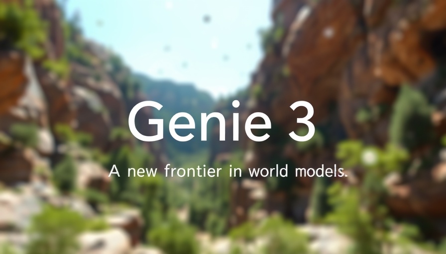 Genie 3 interactive worlds with rocky canyon and greenery.