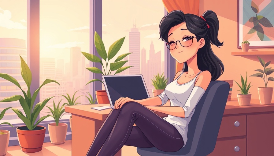 Stylized animated woman enjoying Lofi music for relaxation.